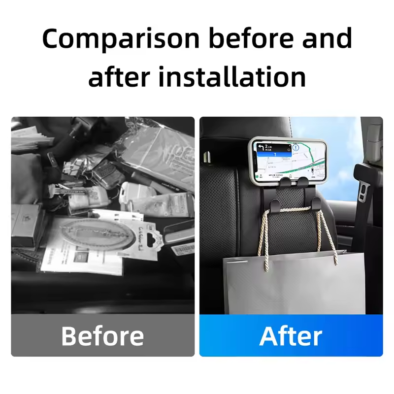 Car Back Seat Hook Hanging Storage Mobile Phone Holder Stand Lazy Rear Seat Phone Headrest Bracket For iPhone Samsung All Phones ， Car Electronics Accessories