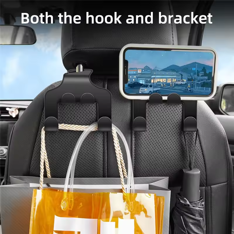 Car Back Seat Hook Hanging Storage Mobile Phone Holder Stand Lazy Rear Seat Phone Headrest Bracket For iPhone Samsung All Phones ， Car Electronics Accessories