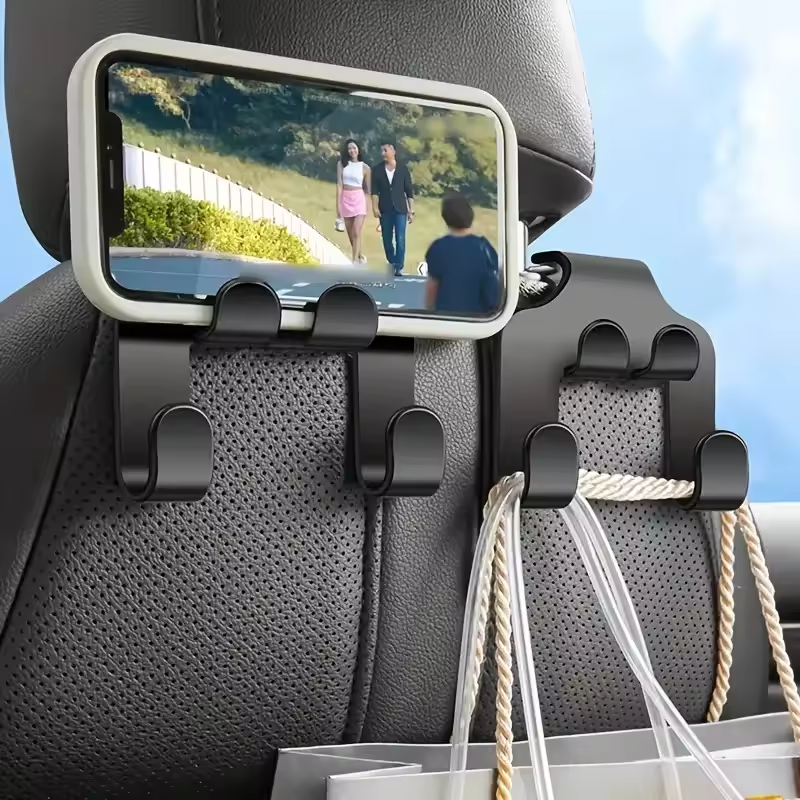 Car Back Seat Hook Hanging Storage Mobile Phone Holder Stand Lazy Rear Seat Phone Headrest Bracket For iPhone Samsung All Phones ， Car Electronics Accessories