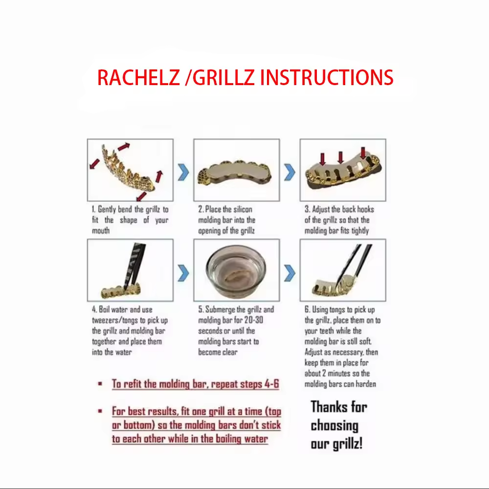 Men/Women Hip Hop Rapper Grill Mouth Hip Hop Classic Glossy Teeth Grillz Caps 8/8 Gold Silver Color Tooth Grills For Women Men Jewelry Halloween Gift