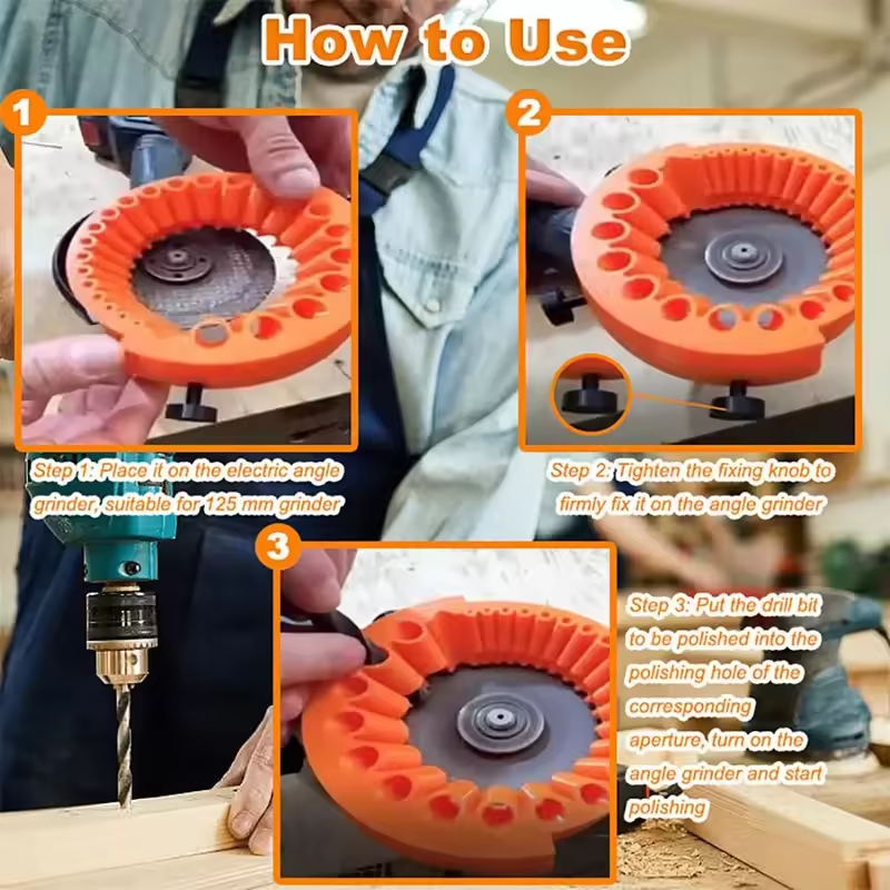 Portable Drill Bit Sharpener Multipurpose Drill Bit Grinding Sharpener Polishing Grinding Tool Powered Drill Bit Tool Parts Applicable Angle Grinder