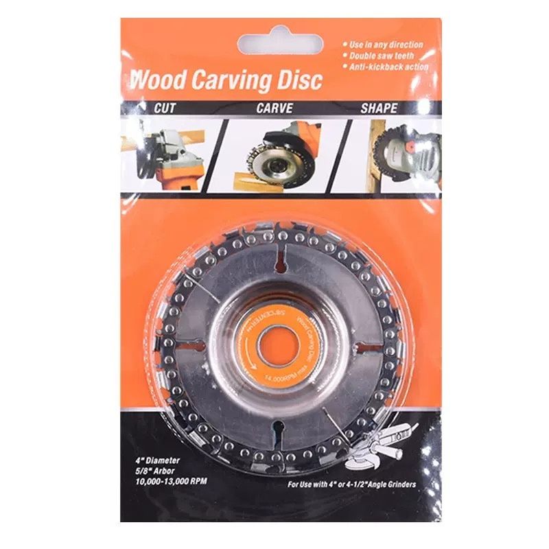 4" Wood Carving Disc for Angle Grinder，Angle grinder and Oil Electric Saw Chain Saw Blade  100mm, Wood Cutting and Grooving Saw Blades (10,000–13,000 RPM)