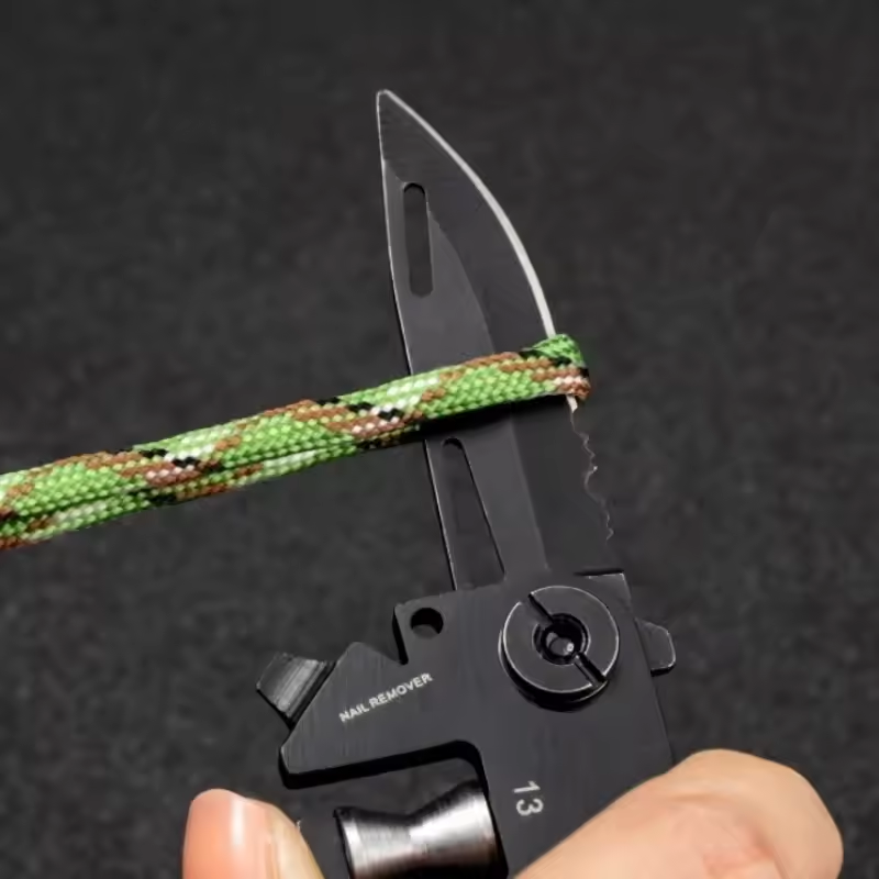 Outdoor Camping Tactical Hunting Knife Stainless Steel Folding Knife,Multifunctional Outdoor Tool Combination Card Folding Scissor Army Knife Mini Bicycle Repair EDC Camping Gear Equipment