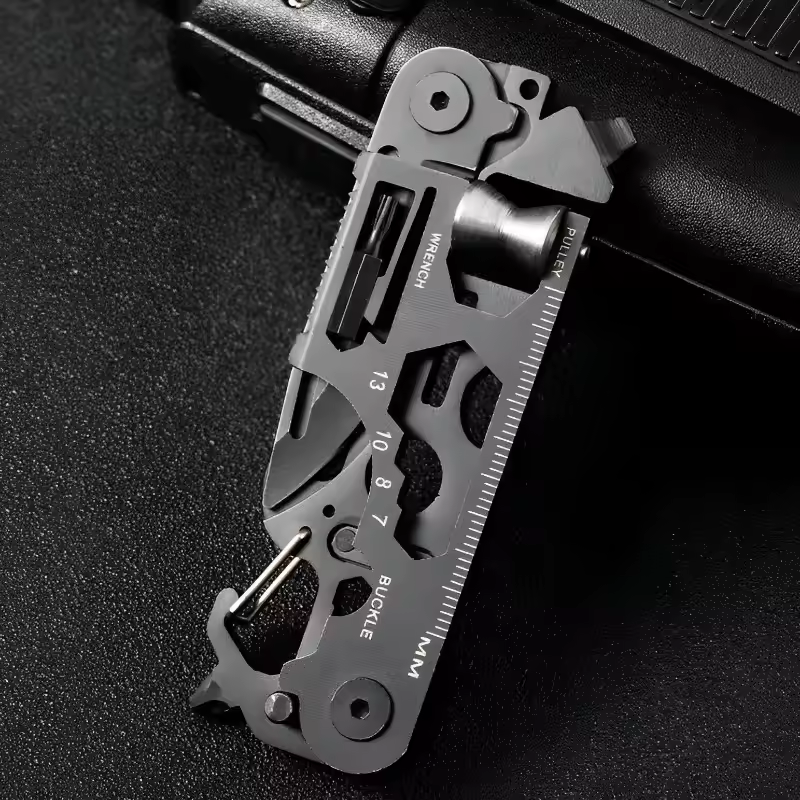 Outdoor Camping Tactical Hunting Knife Stainless Steel Folding Knife,Multifunctional Outdoor Tool Combination Card Folding Scissor Army Knife Mini Bicycle Repair EDC Camping Gear Equipment