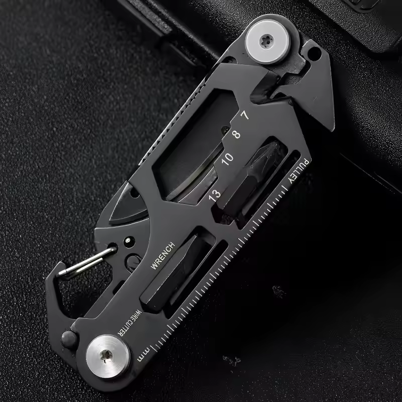 Outdoor Camping Tactical Hunting Knife Stainless Steel Folding Knife,Multifunctional Outdoor Tool Combination Card Folding Scissor Army Knife Mini Bicycle Repair EDC Camping Gear Equipment