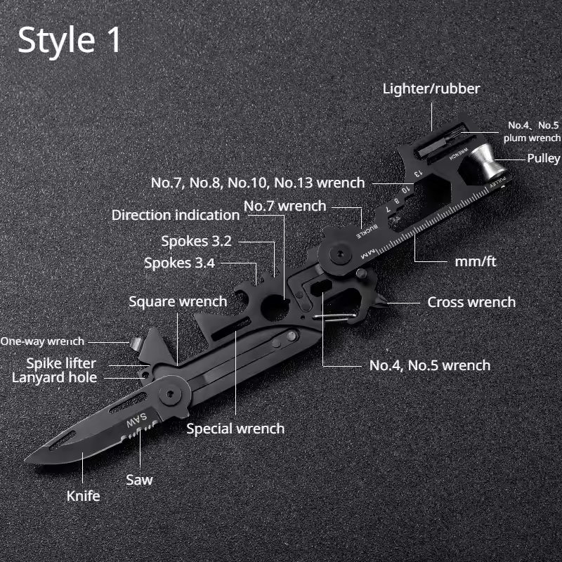 Outdoor Camping Tactical Hunting Knife Stainless Steel Folding Knife,Multifunctional Outdoor Tool Combination Card Folding Scissor Army Knife Mini Bicycle Repair EDC Camping Gear Equipment