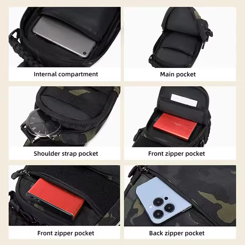 Camping Chest Bag Tactical Backpack for Men Sports Shoulder Outdoor Hiking Climbing Cycling Fishing  Sling Fanny Pack，Men Women Crossbody Bags Hiking Camping Equipment