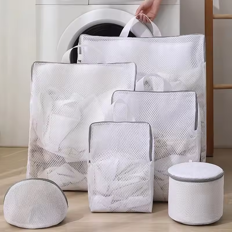 4PC Laundry Wash Bags Basket  Laundry Hand Bags Reusable Washing Machine Clothing Care Wash Bag Mesh Net Bra Socks Lingerie Underwear Laundry Storage  Washing Machine Clothes Protection Net