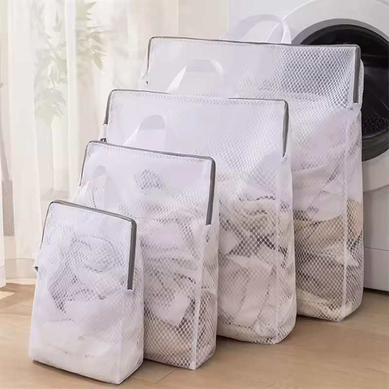 4PC Laundry Wash Bags Basket  Laundry Hand Bags Reusable Washing Machine Clothing Care Wash Bag Mesh Net Bra Socks Lingerie Underwear Laundry Storage  Washing Machine Clothes Protection Net