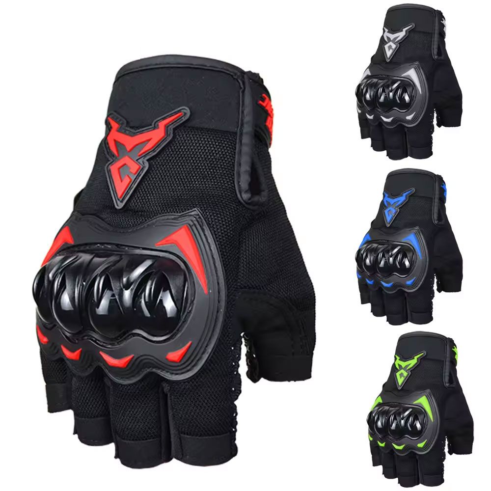 Motocross Riding Gloves Summer Motorcycle Gloves Half Finger Breathable Motorcyclist Gloves ATV MTB Cycling Gloves Anti-fall Palm Guard Moto Racing Half-Finger Glove