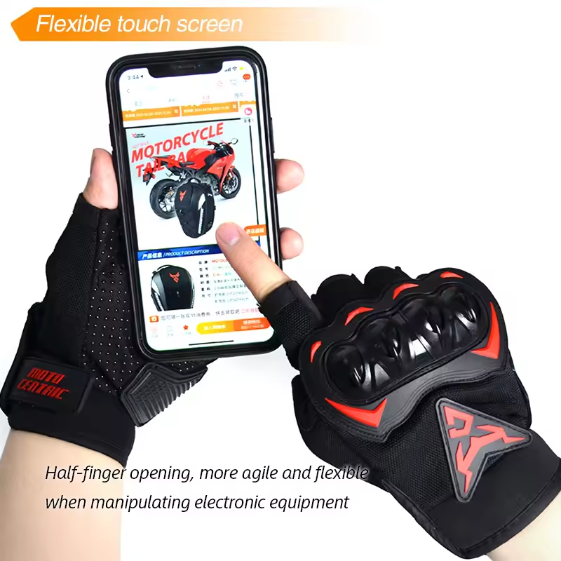 Motocross Riding Gloves Summer Motorcycle Gloves Half Finger Breathable Motorcyclist Gloves ATV MTB Cycling Gloves Anti-fall Palm Guard Moto Racing Half-Finger Glove