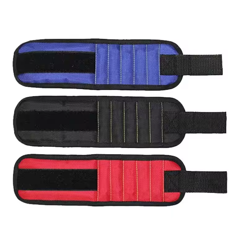 Strong Magnetic Wristband for Holding Screws,Nails,Drilling Bits,Wrist Tool Holder Belts with Strong Magnets,five Rows of Ten Magnets， Portable Tool Bag Electrician Adjustable Wrist Belt