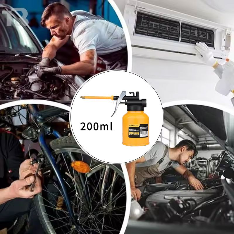 Oil Can Lubrication Metal/Plastic High Pressure Pump Grease Guns Car Oil Pot Bottle Car Repair Tool 200ml，Transfer Primer for Gas Petrol Diesel Oil Liquid Water