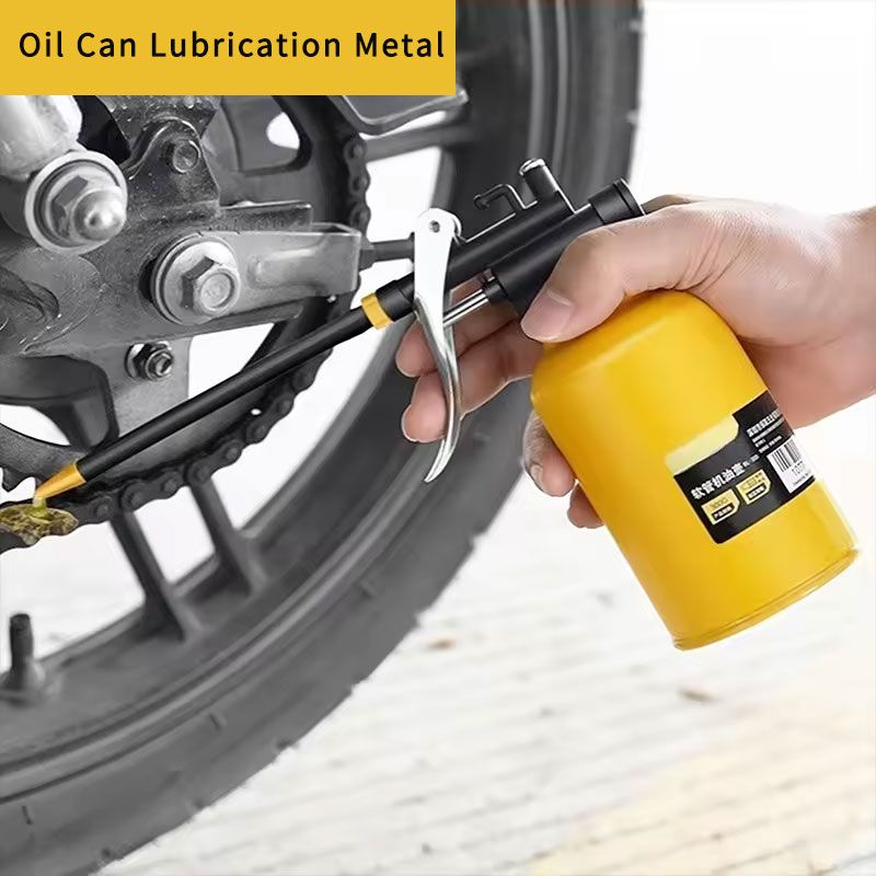 Oil Can Lubrication Metal/Plastic High Pressure Pump Grease Guns Car Oil Pot Bottle Car Repair Tool 200ml，Transfer Primer for Gas Petrol Diesel Oil Liquid Water