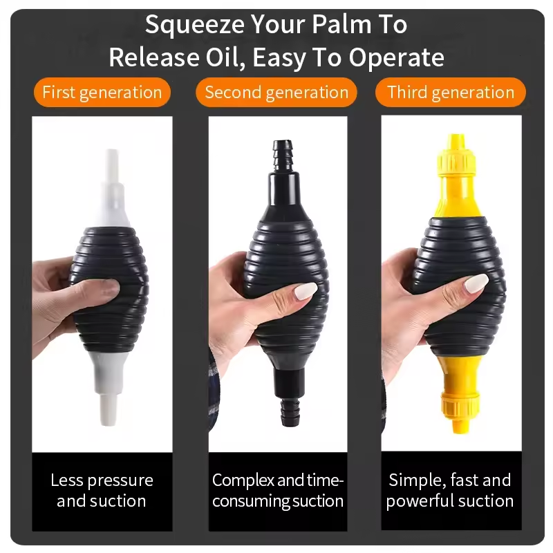 Portable Hand Fuel Pump Car Fuel Tank Sucker Oil Transfer Fuel Pump Petrol Diesel Liquid Manual Pump Fuel Saver for Gas Gasoline ，Fuel Line Pump with Valve Clips