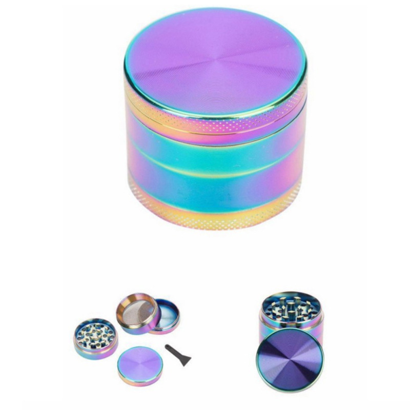 Tobacco Grinder Rainbow 40mm 4-layer Zinc Alloy Spice Cutter Hand Muller,Tobacco Grinder Smoking Herb Cutter  Spice Weed Cutter Smoking Pipe Accessories