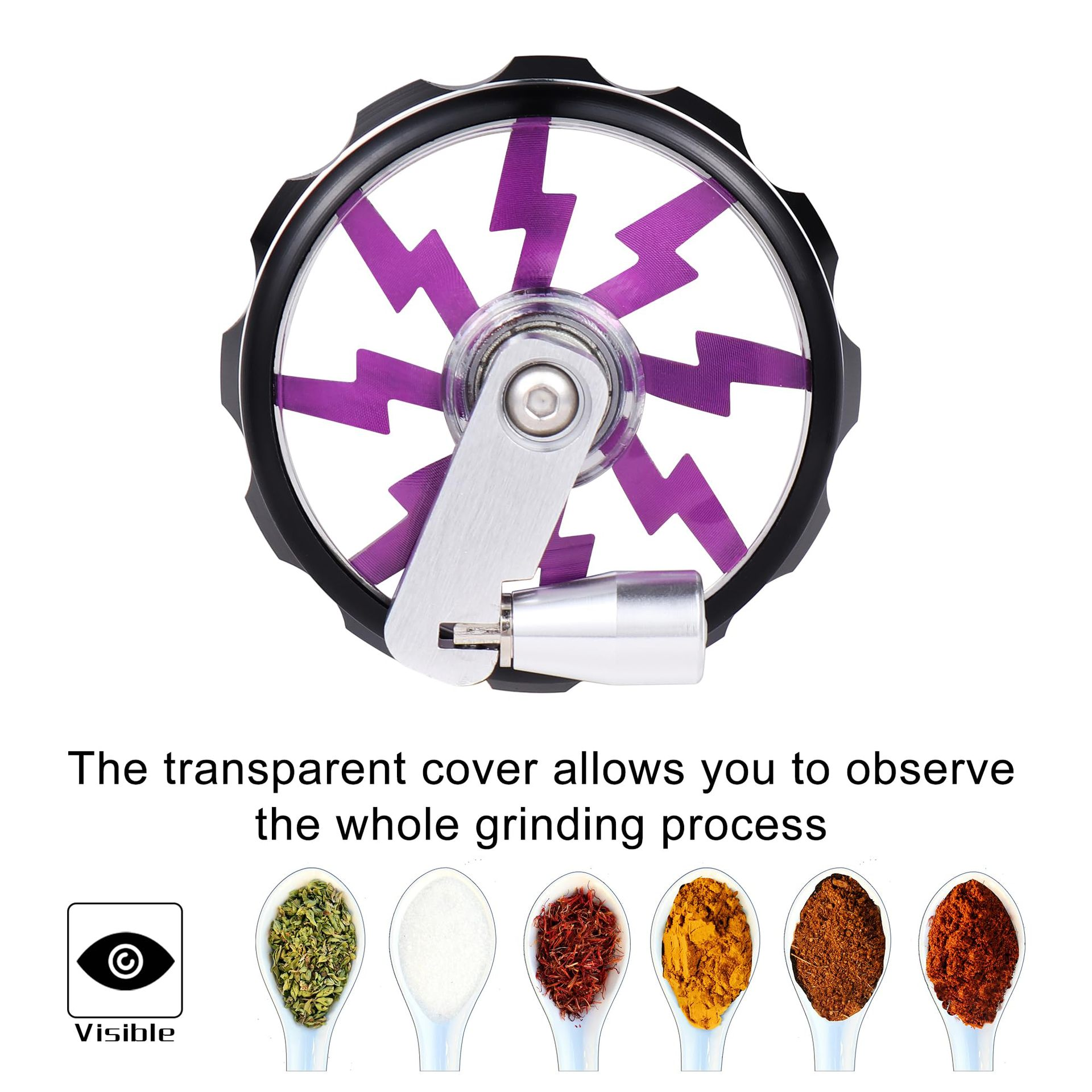 Hand Crank Tobacco Grinder Pollinator Manual Spice Mills 4 Layers Smoke Grass Crusher Muller Smoking Accessories，Hand Crank Muller Mill  Herb Tobacco Spice Weeds Grass Grinder