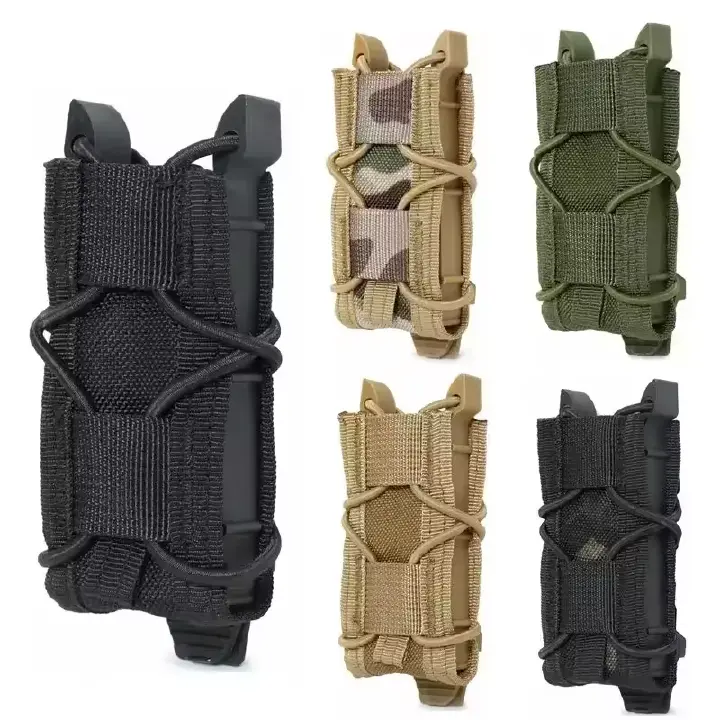 Tactical Gear  9MM Pistol Single Mag Bag Molle Flashlight Pouches Torch Holder Hunting Knife Holster Shooting Airsoft  Hunting Accessories Hunting Gun Pouch