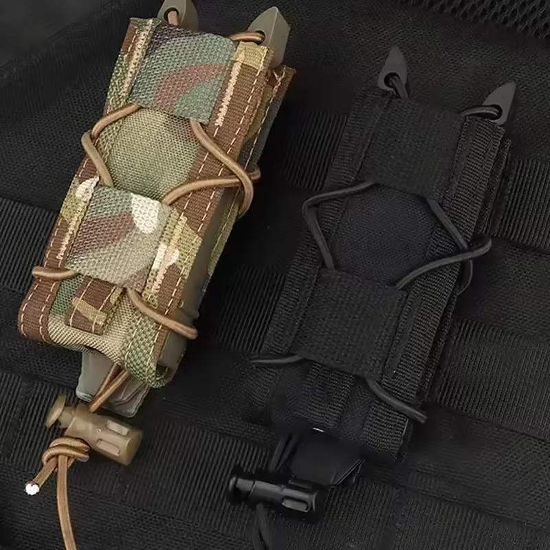Tactical Gear  9MM Pistol Single Mag Bag Molle Flashlight Pouches Torch Holder Hunting Knife Holster Shooting Airsoft  Hunting Accessories Hunting Gun Pouch