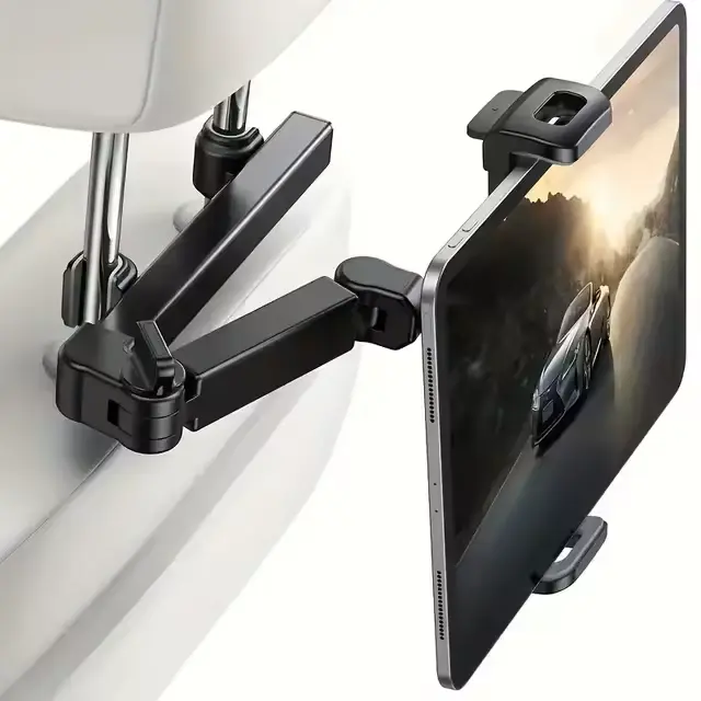 Car Seat Back Tablet Holder Car Tablet Holder Back Seat Headrest Mount For IPad Air Pro 4-13 Inch 360 Rotation Rear Pillow Phone Clamp Stand Universal