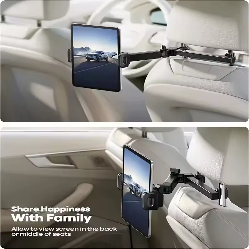 Car Seat Back Tablet Holder Car Tablet Holder Back Seat Headrest Mount For IPad Air Pro 4-13 Inch 360 Rotation Rear Pillow Phone Clamp Stand Universal