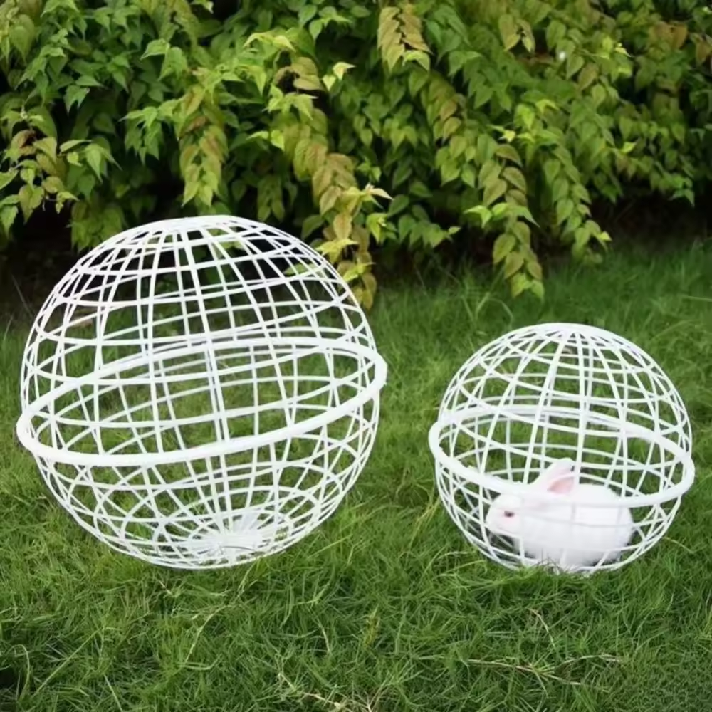 2 Pieces Spherical Chicken Cages for Outside Movable Chicken Cage Small Animal Outdoor Pens Hutches for Farm Exercise Keeping