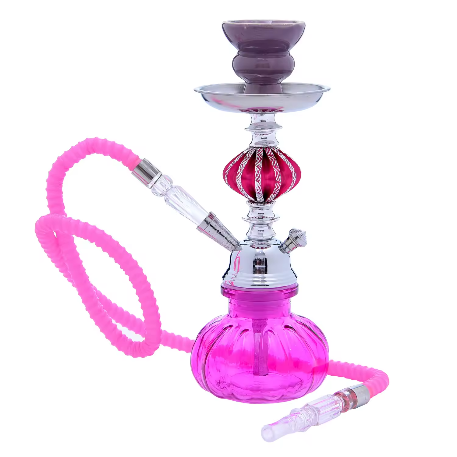 Hookah Finished Hookah 11inch Arabian Hookah Set Glass Base Ceramics Bowl Shisha Single Hose pipe Travel Kit Hookah，Hookah finished hookah hookah shisha small hookah set