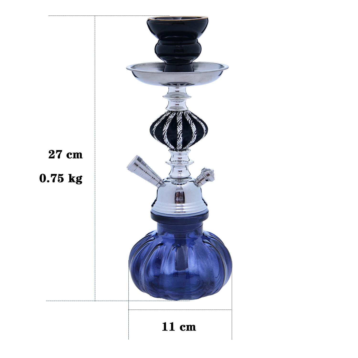 Hookah Finished Hookah 11inch Arabian Hookah Set Glass Base Ceramics Bowl Shisha Single Hose pipe Travel Kit Hookah，Hookah finished hookah hookah shisha small hookah set