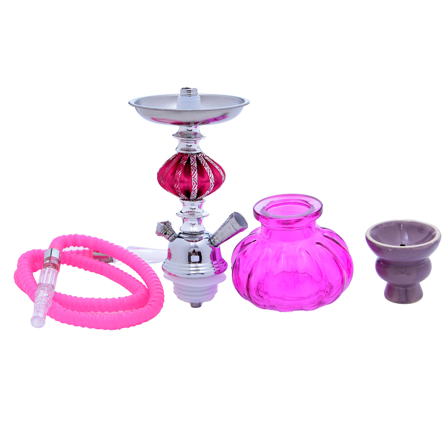 Hookah Finished Hookah 11inch Arabian Hookah Set Glass Base Ceramics Bowl Shisha Single Hose pipe Travel Kit Hookah，Hookah finished hookah hookah shisha small hookah set
