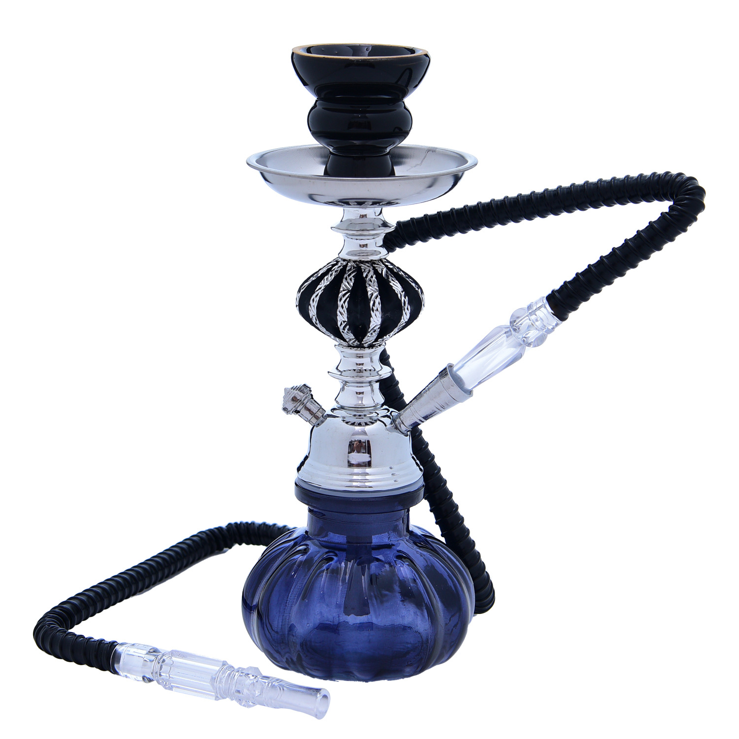 Hookah Finished Hookah 11inch Arabian Hookah Set Glass Base Ceramics Bowl Shisha Single Hose pipe Travel Kit Hookah，Hookah finished hookah hookah shisha small hookah set