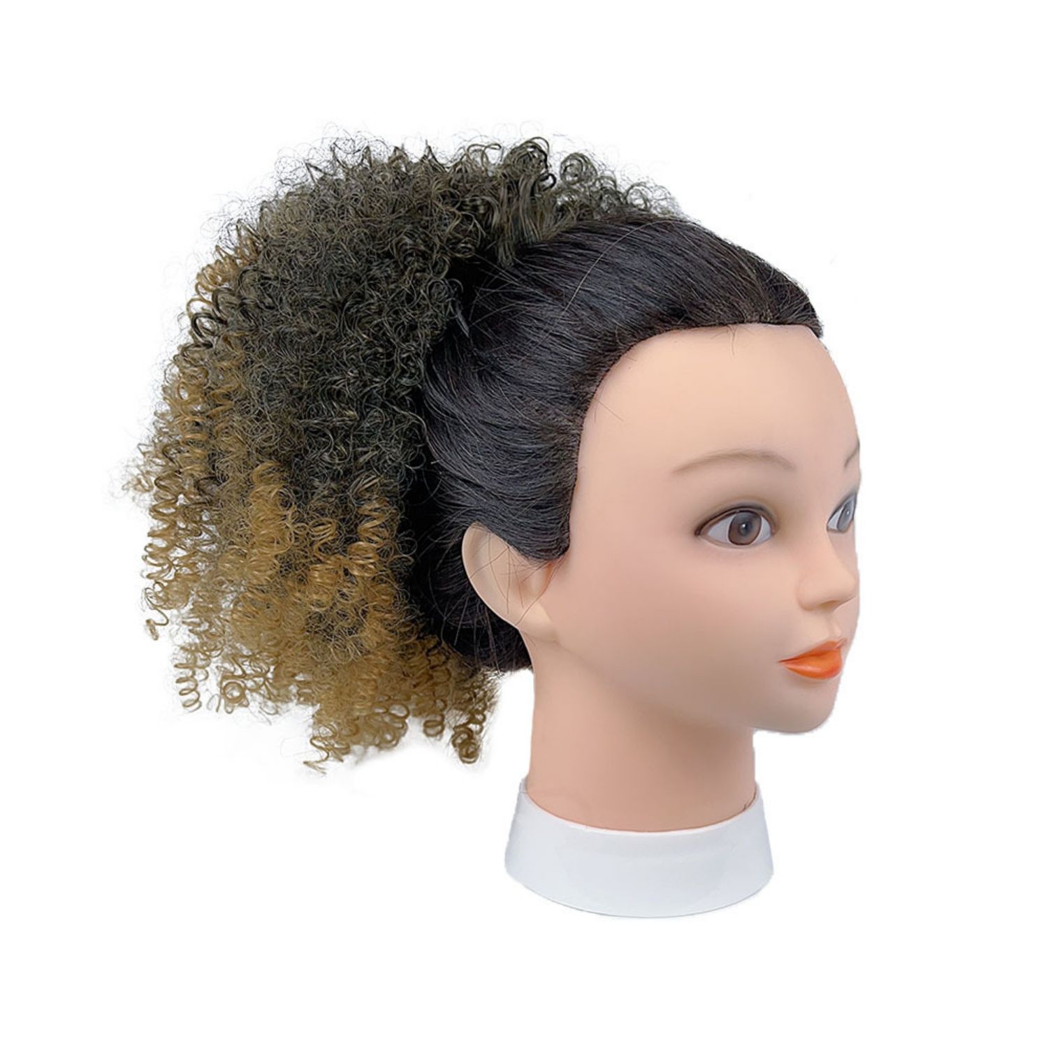 Synthetic Ponytail Extension for Women Easy-to-Attach with Drawstring Water Wave Style High-Temperature Fiber Black Yellow Gradient and Black Colors Ideal for Daily Wear and Work Hairpiece Afro Wigs