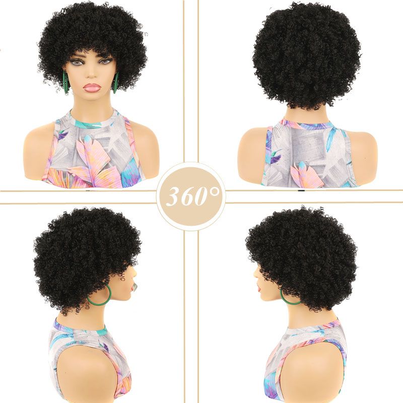 Bob Wig for Lady with Water Wave Texture, Deep Wave Wigs for Daily Use or Party Suitable for Black Women, Fashion Short Small Curly Black Wigs Synthetic Wig for Ladies Gift