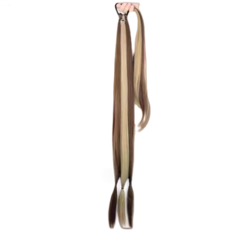 Ponytail Wig Boxing Synthetic Hairpiece Extension 30inch Braid Color Ponytail Extension Straight Hairpiece With Rubber Band Wigs for Women Gift
