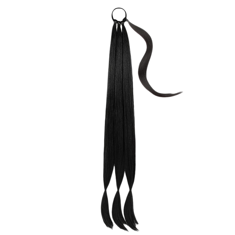 Ponytail Wig Boxing Synthetic Hairpiece Extension 30inch Braid Color Ponytail Extension Straight Hairpiece With Rubber Band Wigs for Women Gift