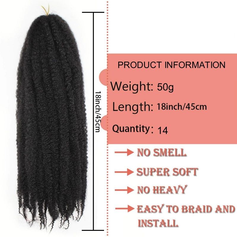 Twist Hair 14 Strands 18 Inches Dreadlock Extensions Synthetic Hippie Dreads Extensions Crochet Hair for Women Gift