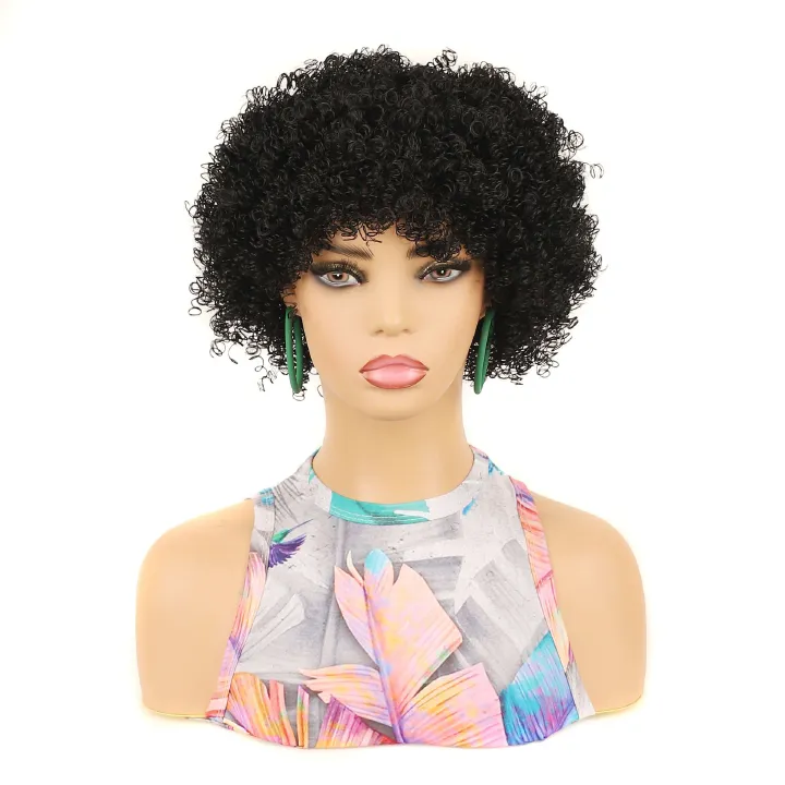 Bob Wig for Lady with Water Wave Texture, Deep Wave Wigs for Daily Use or Party Suitable for Black Women, Fashion Short Small Curly Black Wigs Synthetic Wig for Ladies Gift