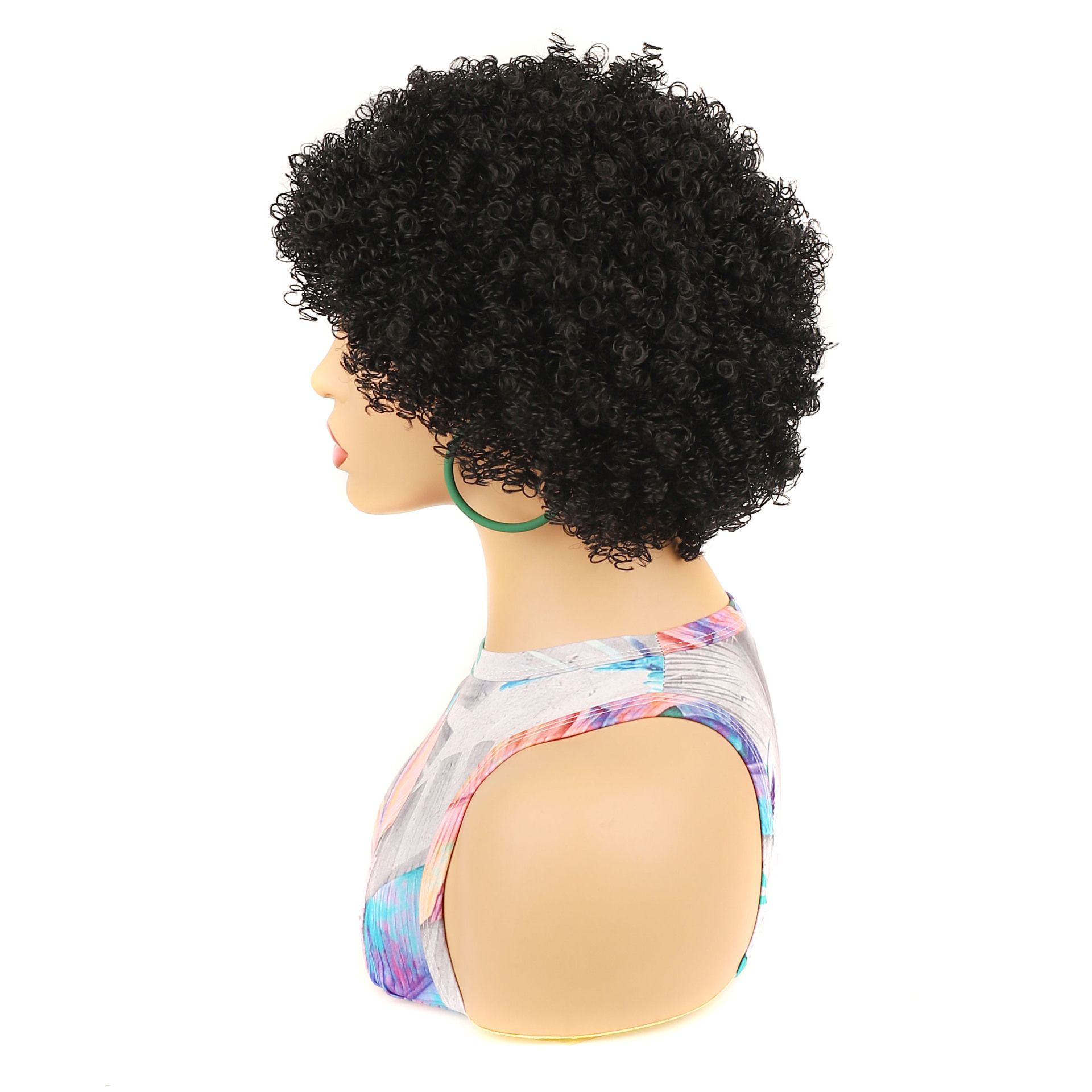 Bob Wig for Lady with Water Wave Texture, Deep Wave Wigs for Daily Use or Party Suitable for Black Women, Fashion Short Small Curly Black Wigs Synthetic Wig for Ladies Gift