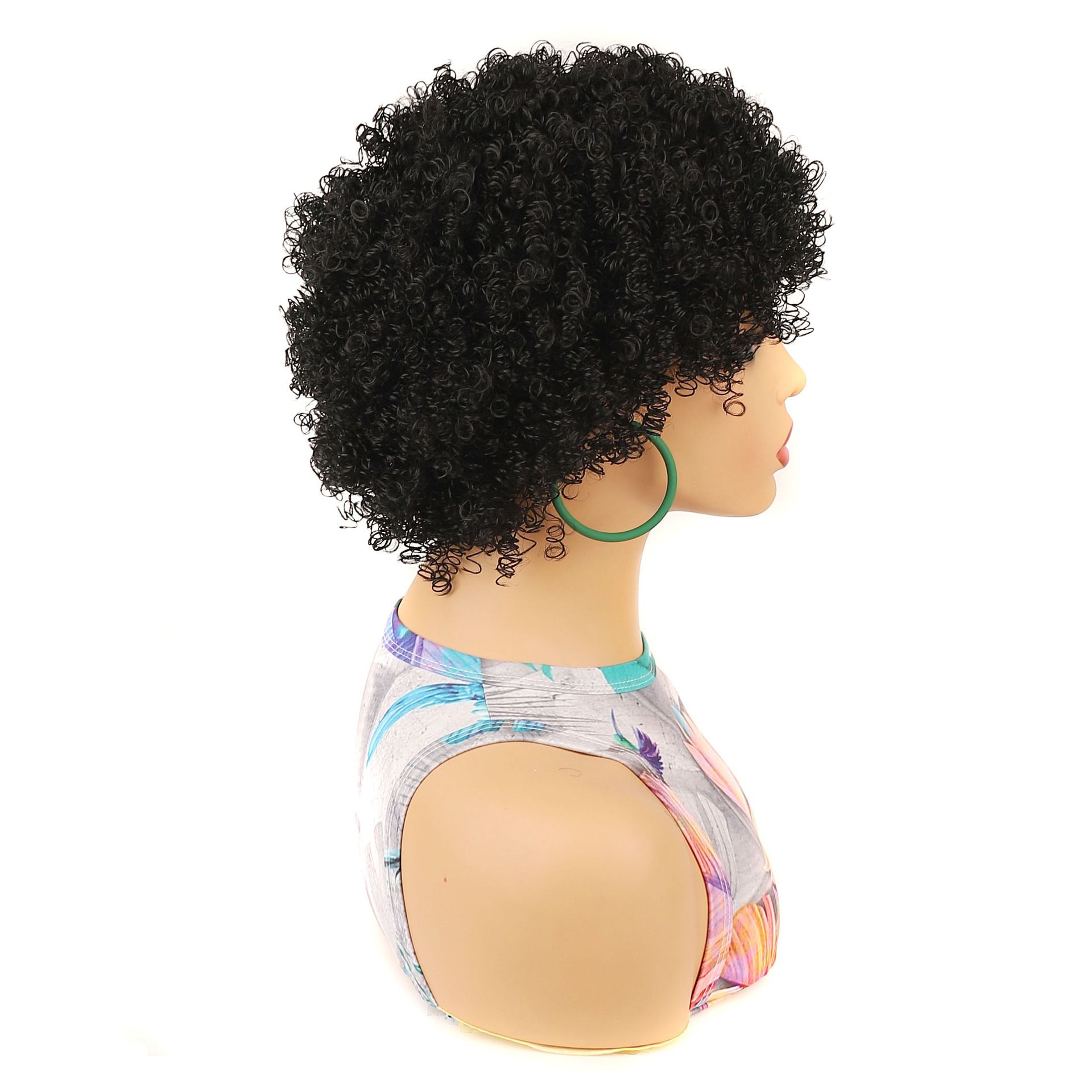 Bob Wig for Lady with Water Wave Texture, Deep Wave Wigs for Daily Use or Party Suitable for Black Women, Fashion Short Small Curly Black Wigs Synthetic Wig for Ladies Gift