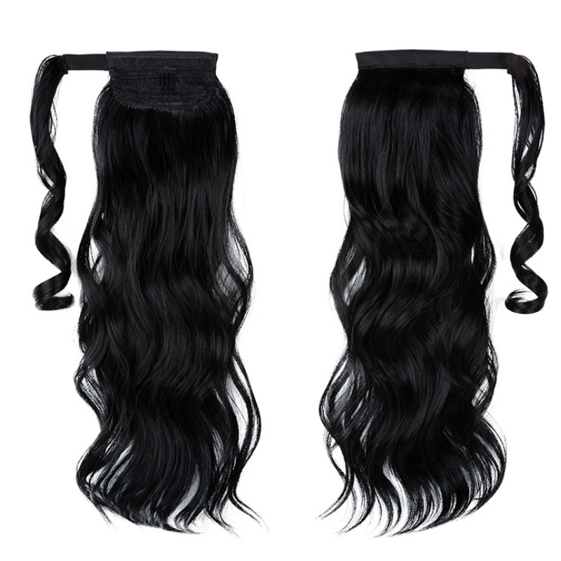 Curly Wave Ponytail Wig for Women Premium 22Inch Wrapped Fixed Wig Braid for Daily Wear & Festive Occasions Long Big Wave Curly Ponytail Hair Extensions Heat-Resistant Synthetic Hair Wig Gift