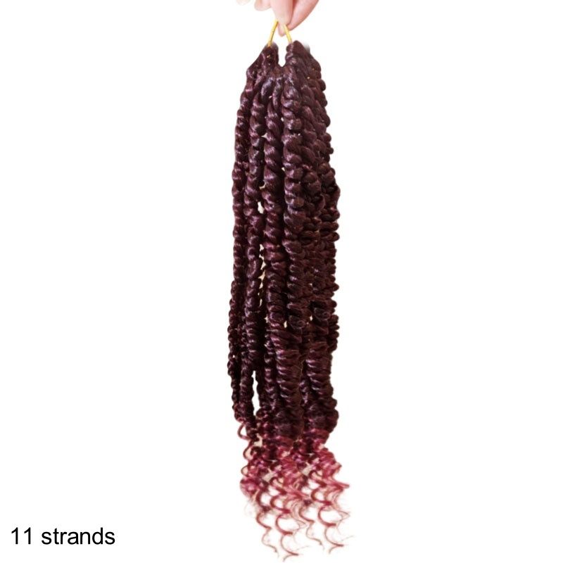 Fashion Braids Wigs Dreadlocks 11 Strands 14 Inches Black and Red Synthetic Extensions Reggae Style Crochet Hair for Women Suitable for Daily Wear and Holiday Parties