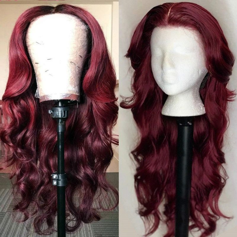 Women's Wig With Large Waves African Long Curly Hair Without Bangs Fashionable 27 Inches Red Synthetic Wig Suitable for Women Perfect for Daily Wear and Holiday Gift for Women