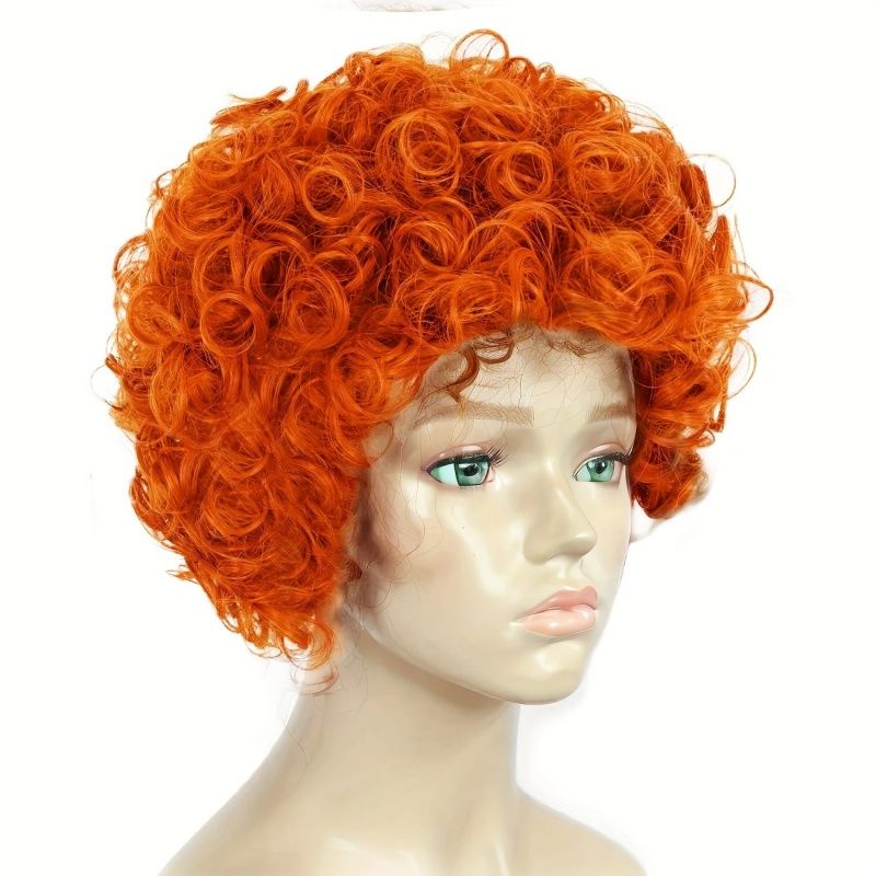 Fluffy Afro Curly Wig Heat Resistant Synthetic Hair Black Big Volume Glueless Capless Breathable Cap for African Women Daily Party Music Festival Carnival Gift Easy Wear