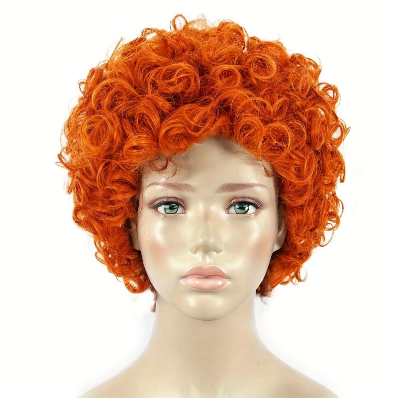 Fluffy Afro Curly Wig Heat Resistant Synthetic Hair Black Big Volume Glueless Capless Breathable Cap for African Women Daily Party Music Festival Carnival Gift Easy Wear