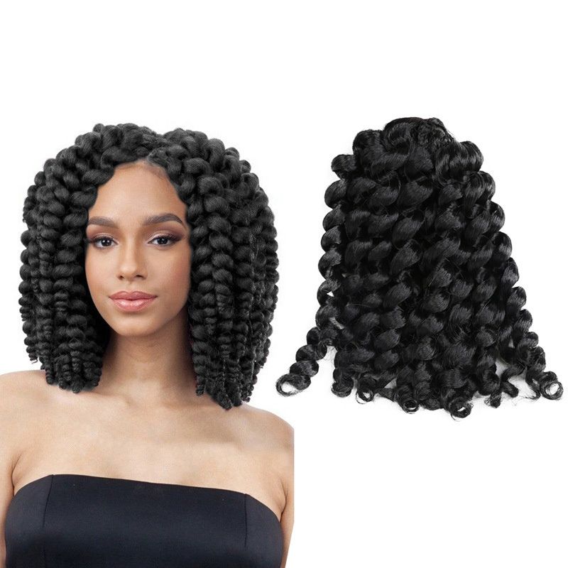 20 Strands Curl Wigs Fashionable Wig Black 8 Inches Short Braid Wig Synthetic Fiber Suitable for Wearing In Various Occasions Perfect Holiday Gif