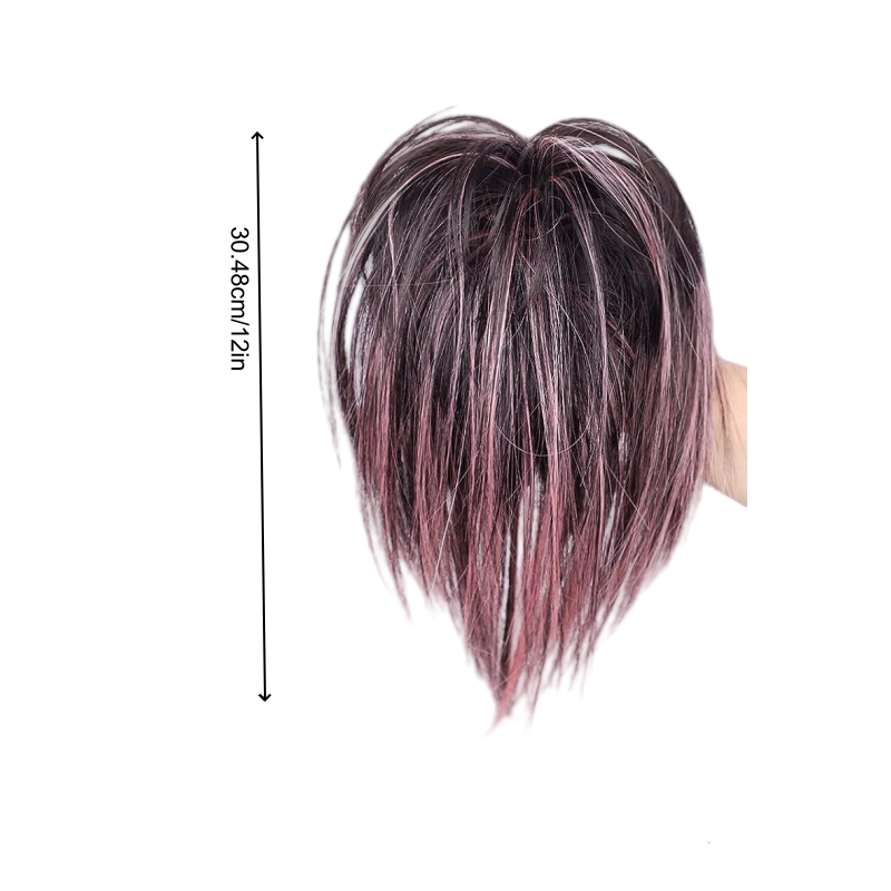 Ladies' Wig Drawstring Ponytail Wig Clip Short Straight Wig Mixed Colors Heat-resistant Synthetic Fiber Wig Grip Clip Easy To Wear Suitable for Various Occasions Perfect Holiday Gift