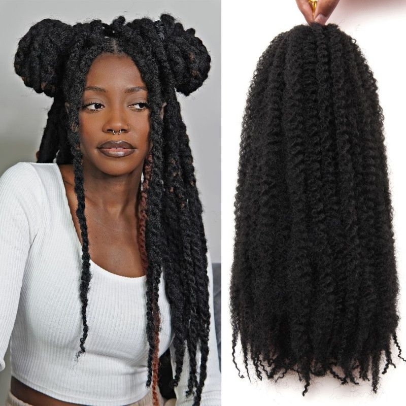 8 Strands 24-inch Marley African Braids Made of Heat Resistant Synthetic Fiber Crocheted With Twisted Hair Suitable for Festive Parties and Everyday Wear Perfect Gift for Women