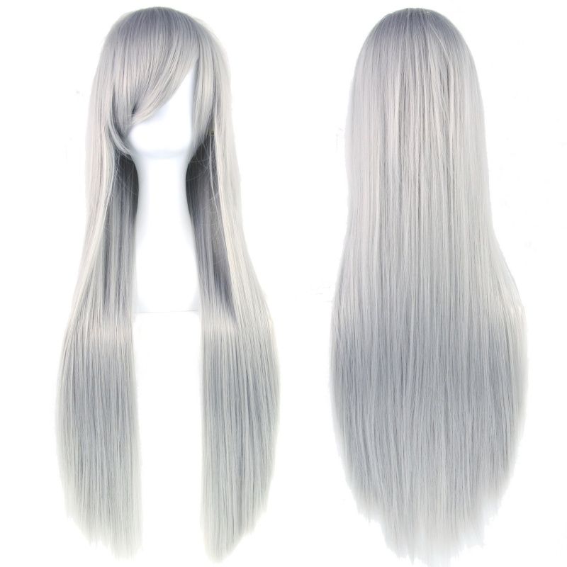 Cosplay Wigs Anime Cosplay Wig Versatile Colorful Long Straight Wig With Bangs Heat-resistant Synthetic Fiber Wig Halloween and Christmas Party Costume Wig