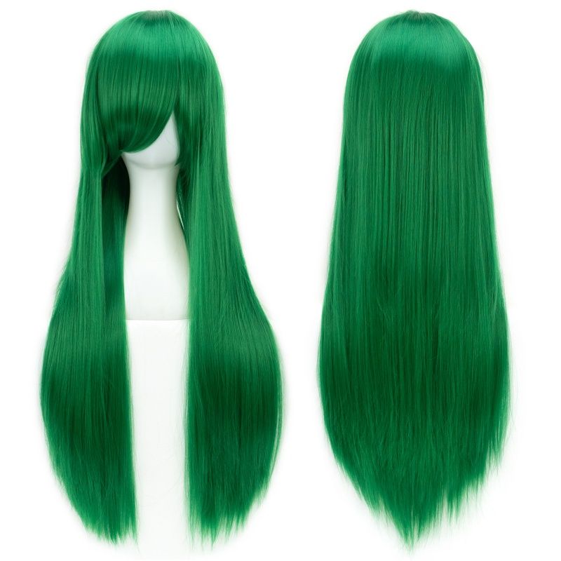 Cosplay Wigs Anime Cosplay Wig Versatile Colorful Long Straight Wig With Bangs Heat-resistant Synthetic Fiber Wig Halloween and Christmas Party Costume Wig