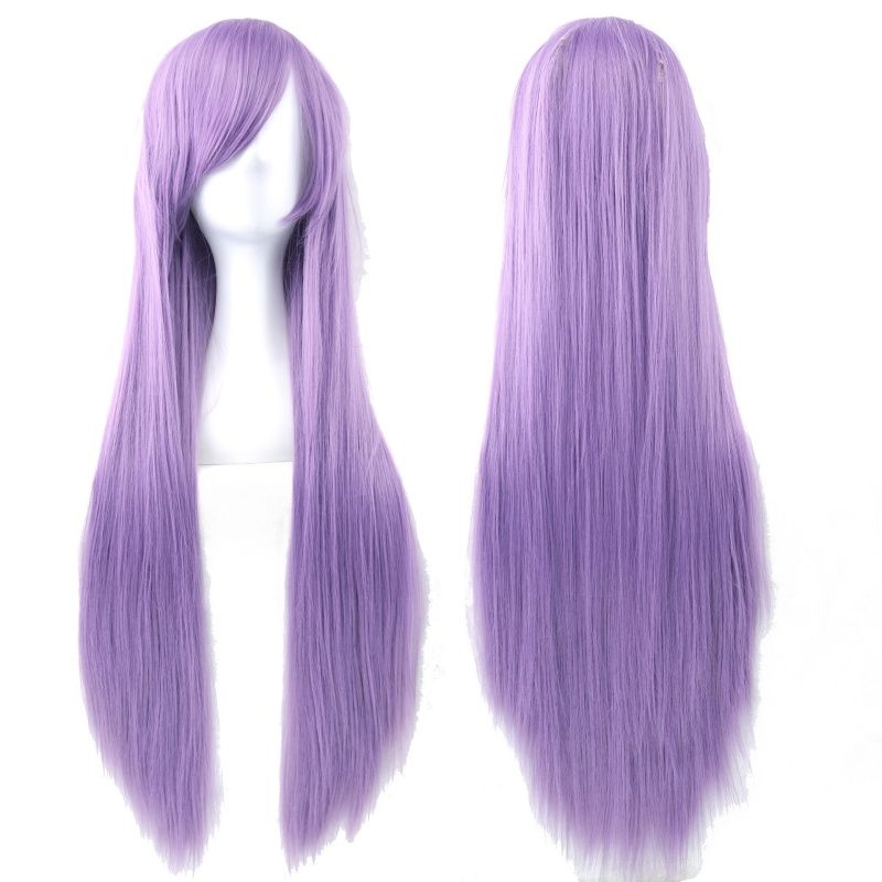 Cosplay Wigs Anime Cosplay Wig Versatile Colorful Long Straight Wig With Bangs Heat-resistant Synthetic Fiber Wig Halloween and Christmas Party Costume Wig