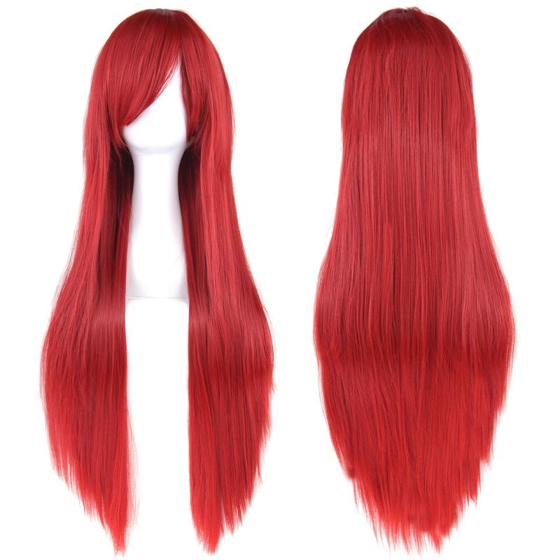 Cosplay Wigs Anime Cosplay Wig Versatile Colorful Long Straight Wig With Bangs Heat-resistant Synthetic Fiber Wig Halloween and Christmas Party Costume Wig